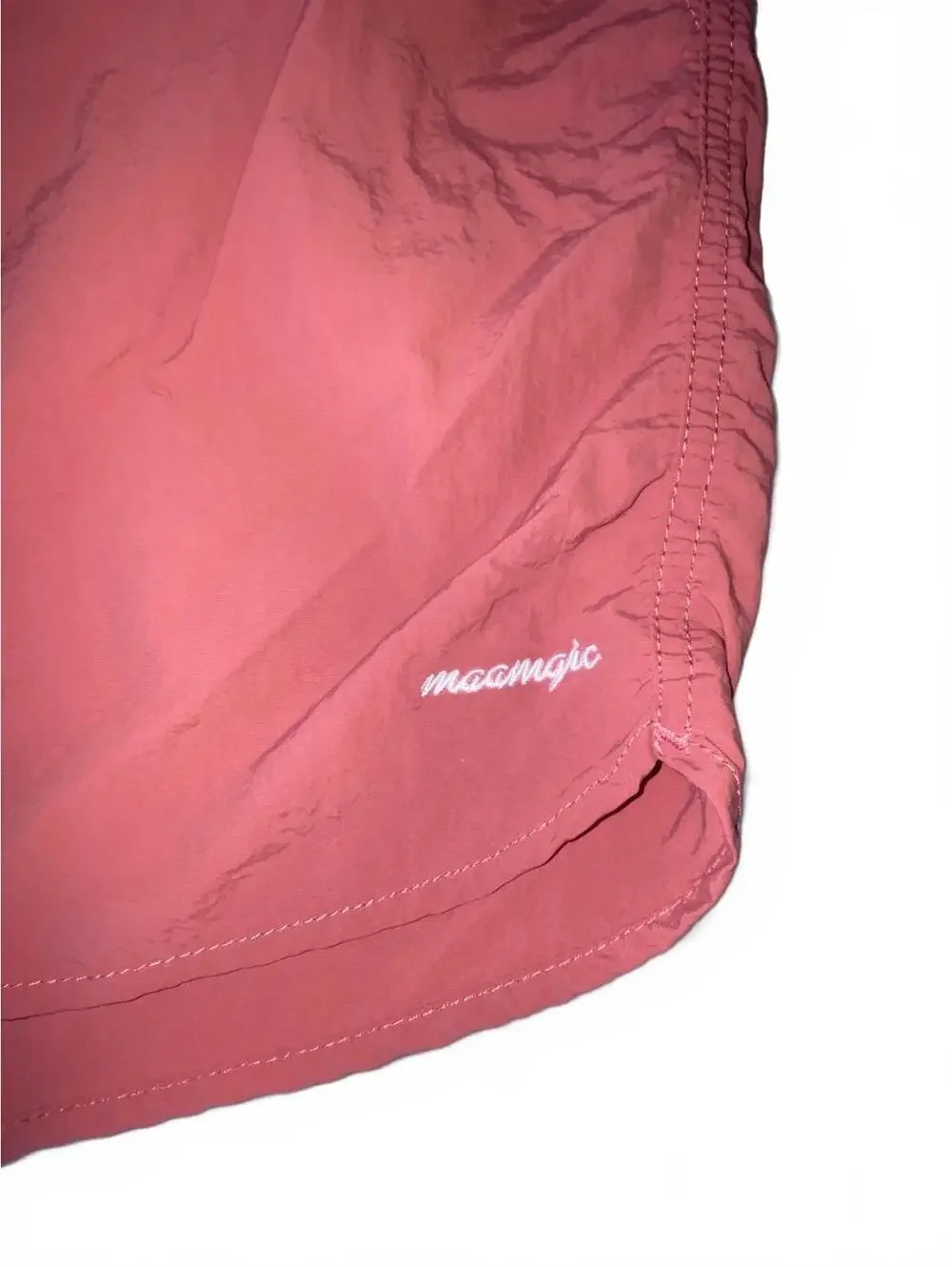 maamgic Men's Pink Swim Trunks with Elastic Waistband and Back Pocket, Size M